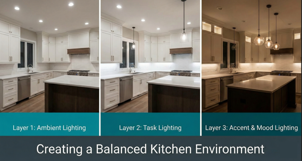 Balanced kitchen lighting