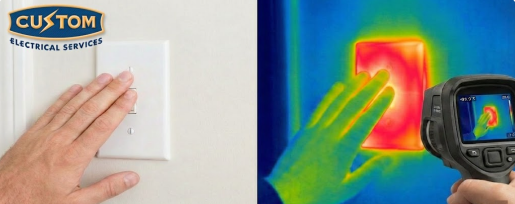 heat sensor behind light switch to detect wiring issues